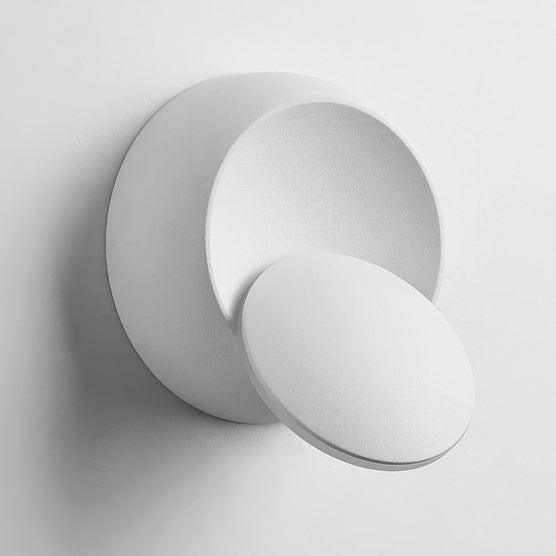 Lisslune | Contemporary Nordic Iron Round Eclipse Rotatable LED Wall Light for Nightstand