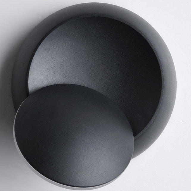 Lisslune | Contemporary Nordic Iron Round Eclipse Rotatable LED Wall Light for Nightstand