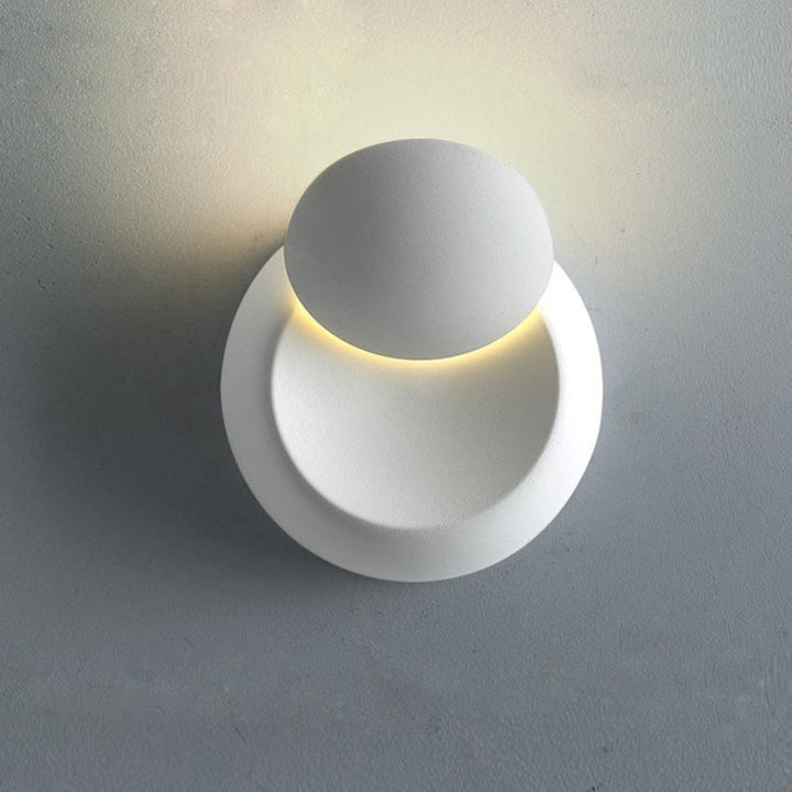 Lisslune | Contemporary Nordic Iron Round Eclipse Rotatable LED Wall Light for Nightstand