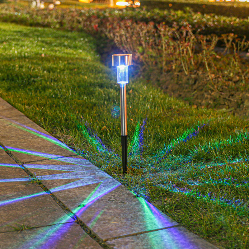 Lisslune | Modern simplicity solar waterproof stainless steel cylinder LED landscape lighting outdoor light for the garden