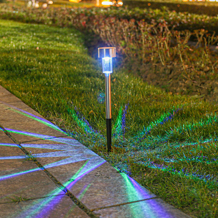 Lisslune | Modern simplicity solar waterproof stainless steel cylinder LED landscape lighting outdoor light for the garden