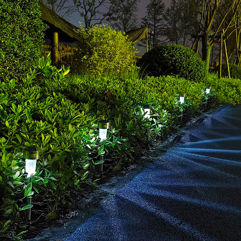 Lisslune | Modern simplicity solar waterproof stainless steel cylinder LED landscape lighting outdoor light for the garden