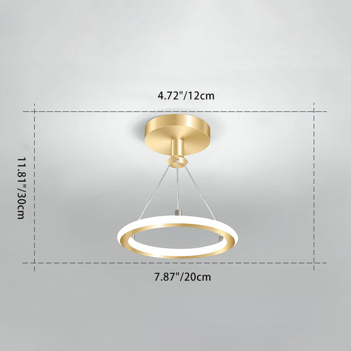 Lisslune | Contemporary Nordic Round Metal Silica LED Semi-Flush Mount Ceiling Light for Corridor