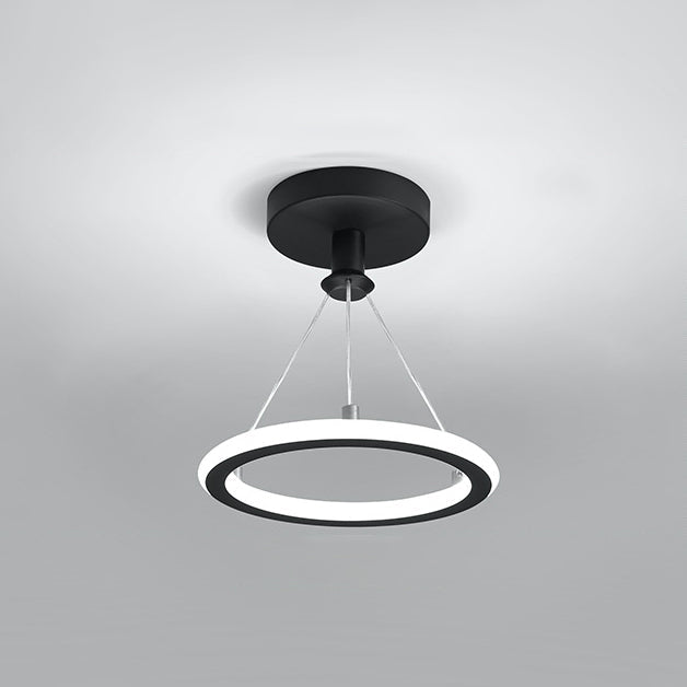 Lisslune | Contemporary Nordic Round Metal Silica LED Semi-Flush Mount Ceiling Light for Corridor