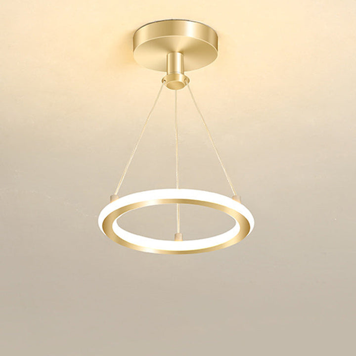 Lisslune | Contemporary Nordic Round Metal Silica LED Semi-Flush Mount Ceiling Light for Corridor