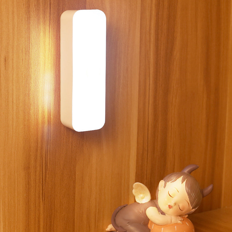 Lisslune | Modern Minimalist Rechargeable Magnetic Suction Cup Plastic Strip Rectangular LED Wall Light Night Light For Studying