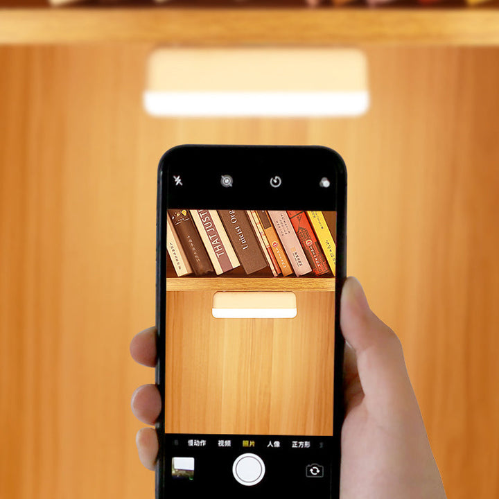 Lisslune | Modern Minimalist Rechargeable Magnetic Suction Cup Plastic Strip Rectangular LED Wall Light Night Light For Studying