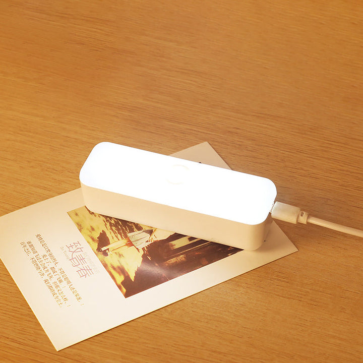 Lisslune | Modern Minimalist Rechargeable Magnetic Suction Cup Plastic Strip Rectangular LED Wall Light Night Light For Studying