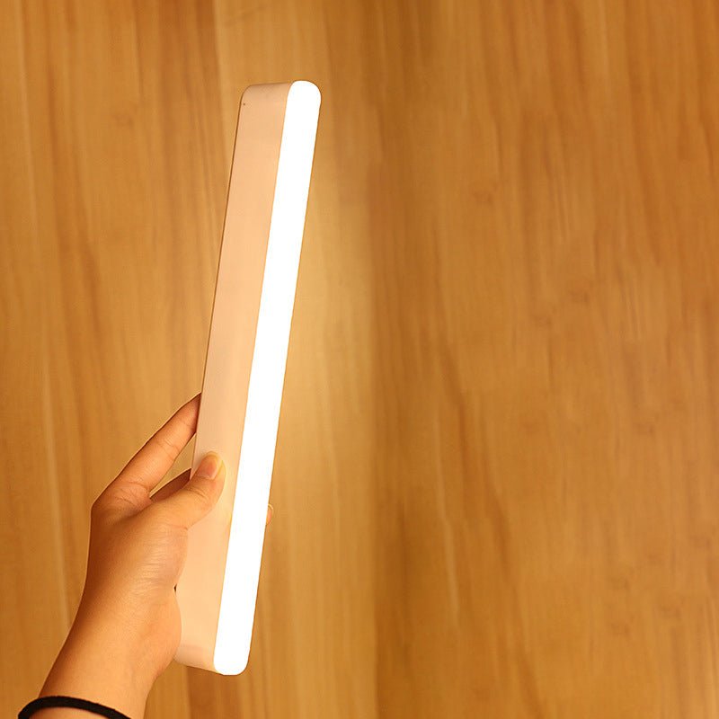Lisslune | Modern Minimalist Rechargeable Magnetic Suction Cup Plastic Strip Rectangular LED Wall Light Night Light For Studying