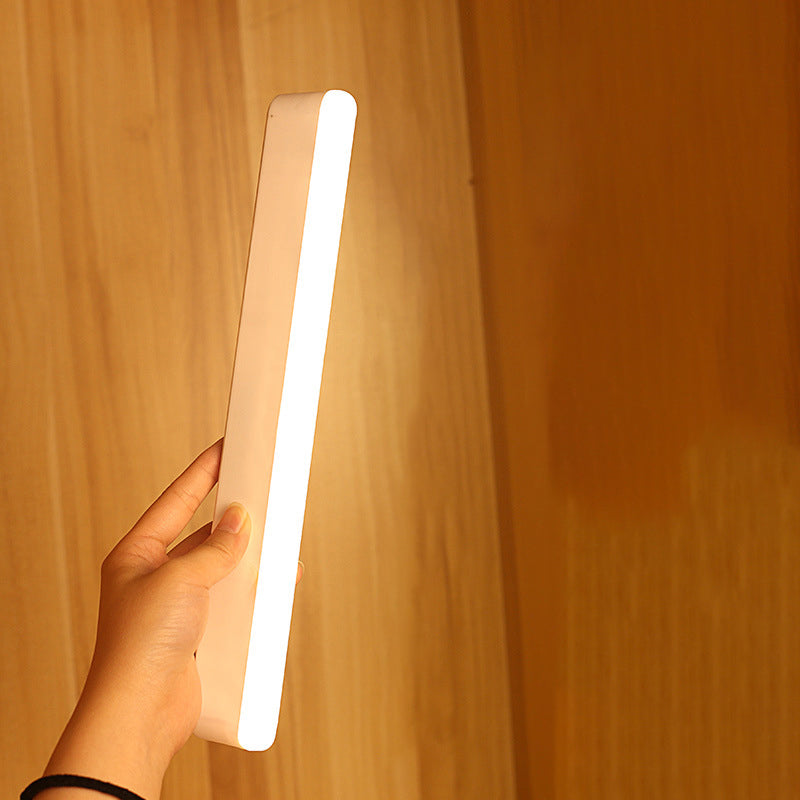 Lisslune | Modern Minimalist Rechargeable Magnetic Suction Cup Plastic Strip Rectangular LED Wall Light Night Light For Studying
