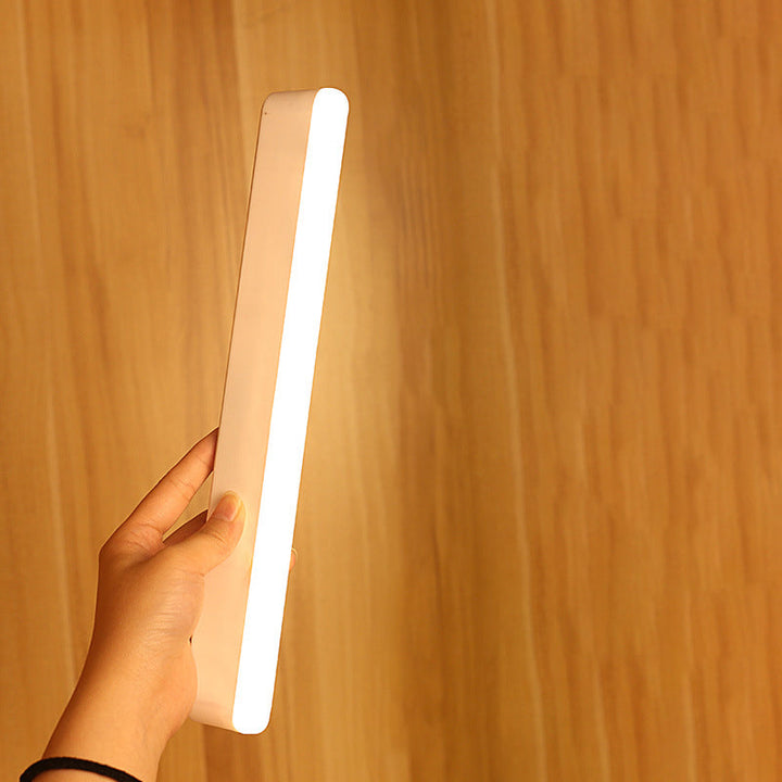 Lisslune | Modern Minimalist Rechargeable Magnetic Suction Cup Plastic Strip Rectangular LED Wall Light Night Light For Studying