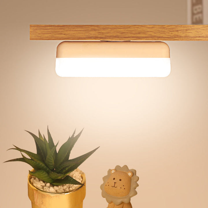 Lisslune | Modern Minimalist Rechargeable Magnetic Suction Cup Plastic Strip Rectangular LED Wall Light Night Light For Studying