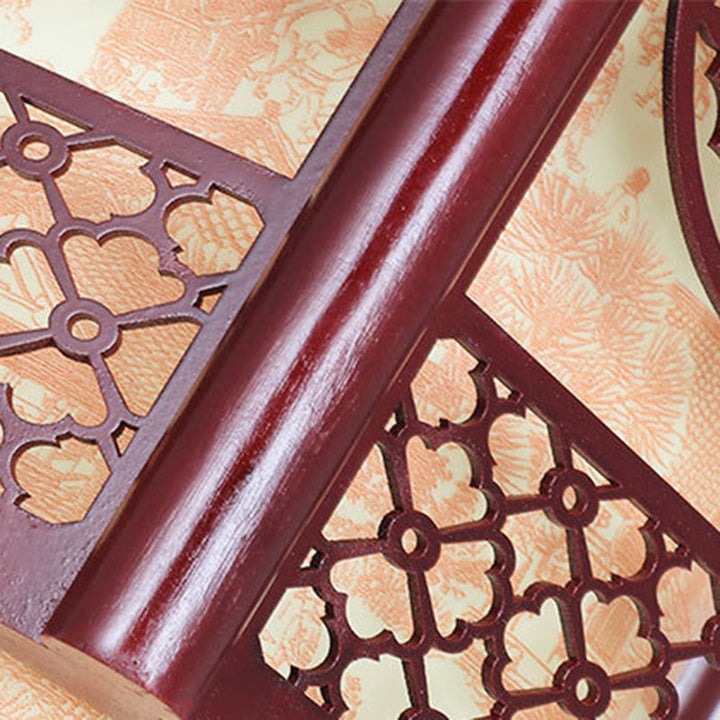 Lisslune | Traditional Chinese Wood-PVC Cylinder Lantern Carved Fish 1-Light Pendant Lamp for the Dining Room