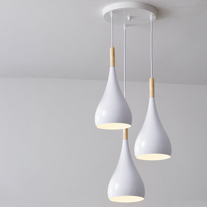 Lisslune | Nordic Iron Wood Aluminum Pumpkin Water Drop 1-Light Pendant Light for Dining Room