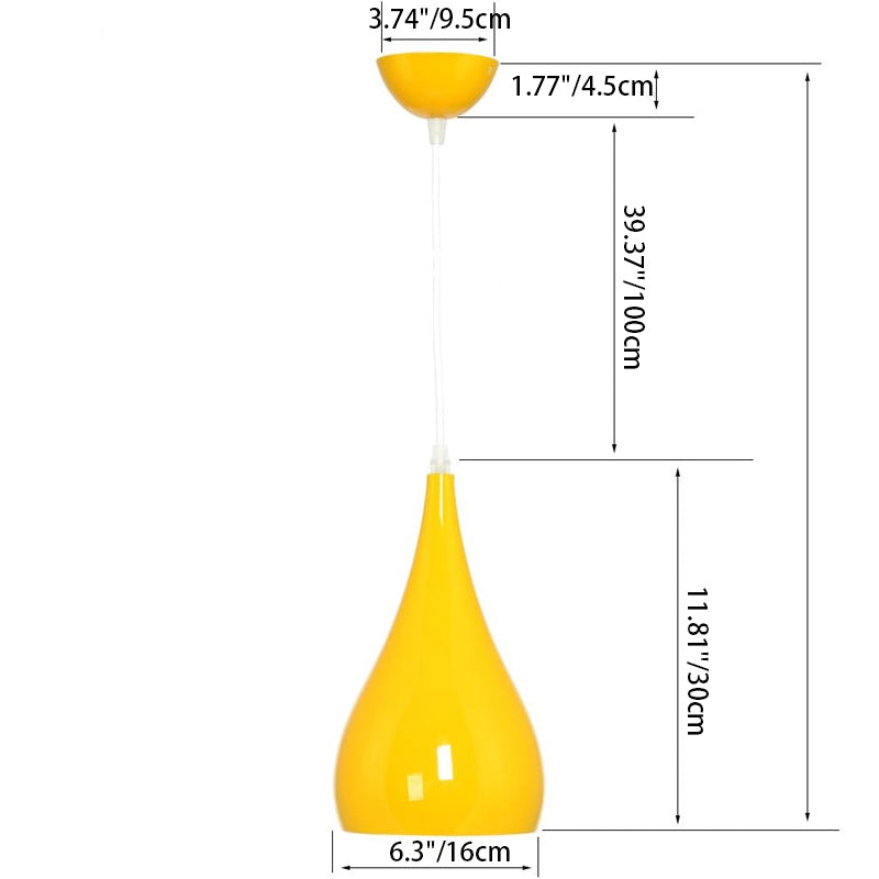 Lisslune | Nordic Iron Wood Aluminum Pumpkin Water Drop 1-Light Pendant Light for Dining Room