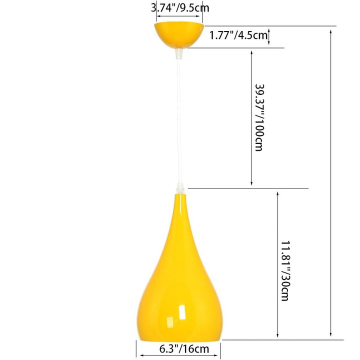 Lisslune | Nordic Iron Wood Aluminum Pumpkin Water Drop 1-Light Pendant Light for Dining Room