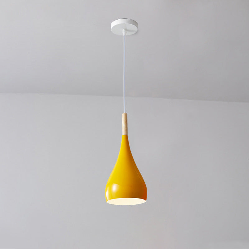 Lisslune | Nordic Iron Wood Aluminum Pumpkin Water Drop 1-Light Pendant Light for Dining Room