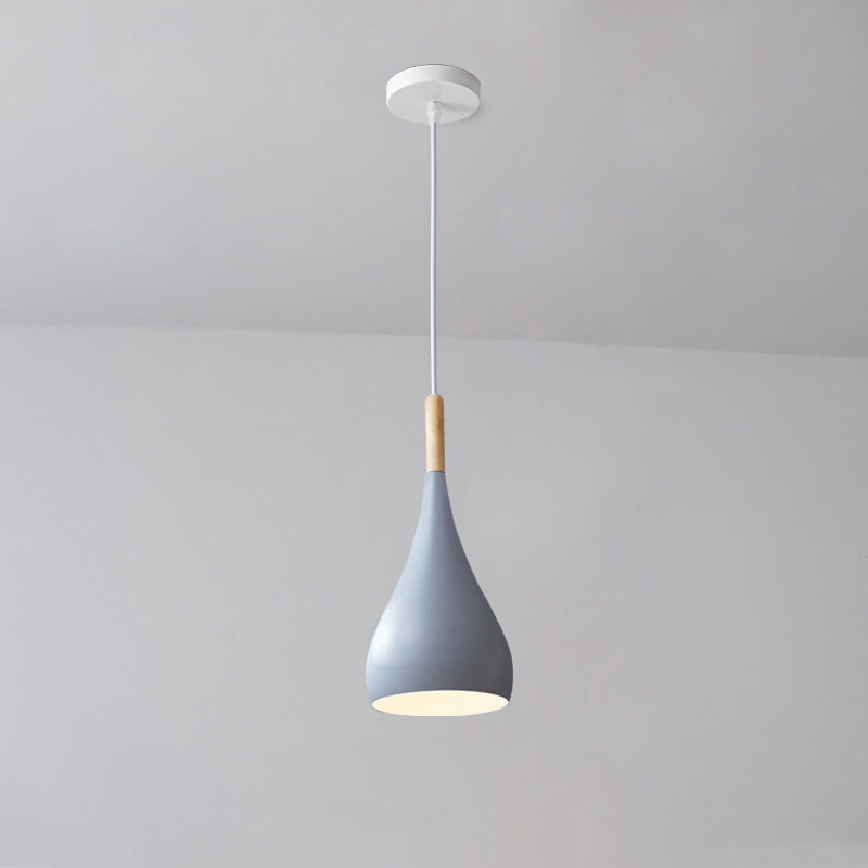 Lisslune | Nordic Iron Wood Aluminum Pumpkin Water Drop 1-Light Pendant Light for Dining Room