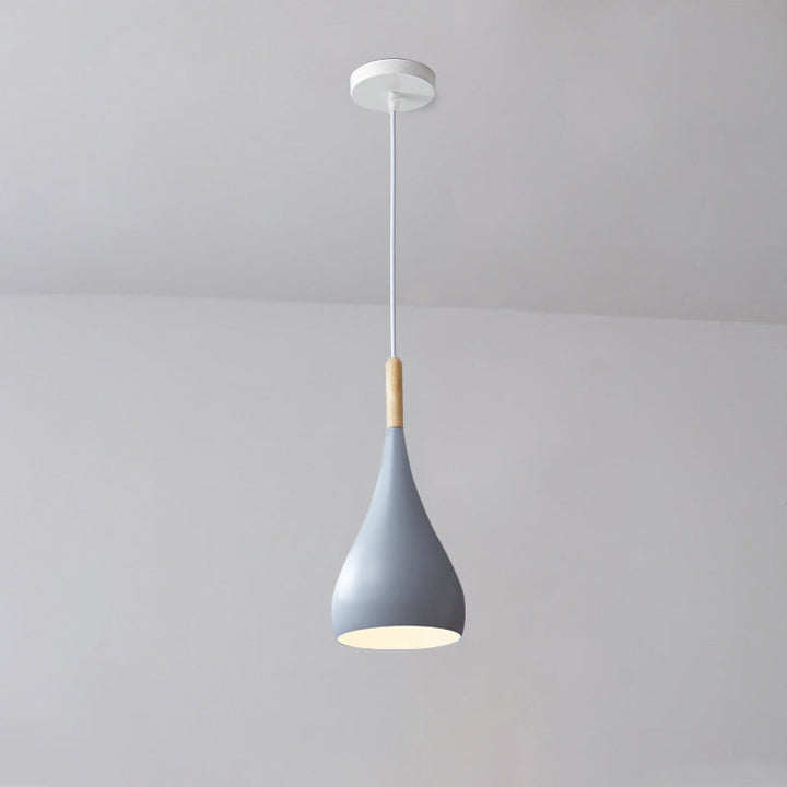 Lisslune | Nordic Iron Wood Aluminum Pumpkin Water Drop 1-Light Pendant Light for Dining Room