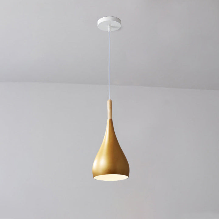 Lisslune | Nordic Iron Wood Aluminum Pumpkin Water Drop 1-Light Pendant Light for Dining Room