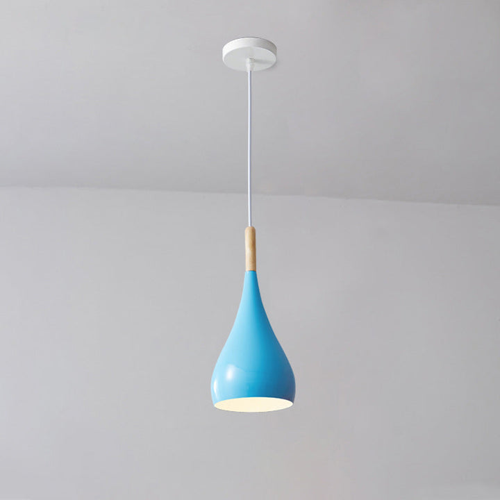 Lisslune | Nordic Iron Wood Aluminum Pumpkin Water Drop 1-Light Pendant Light for Dining Room