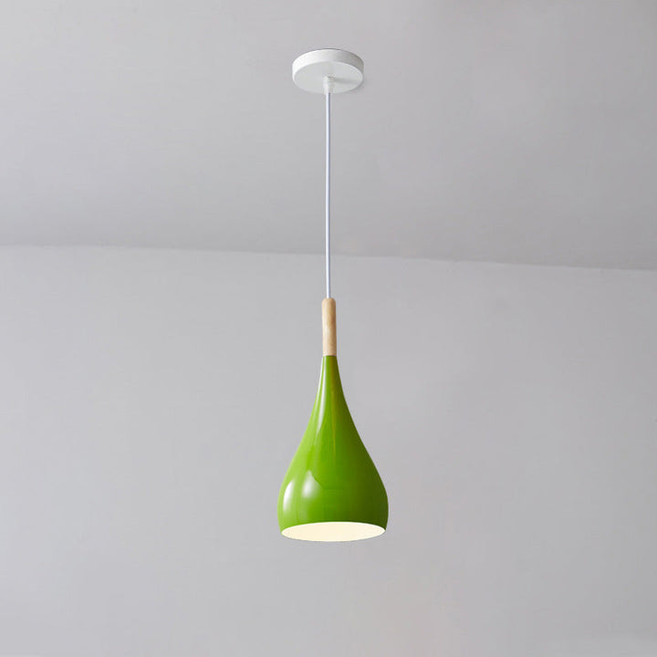 Lisslune | Nordic Iron Wood Aluminum Pumpkin Water Drop 1-Light Pendant Light for Dining Room