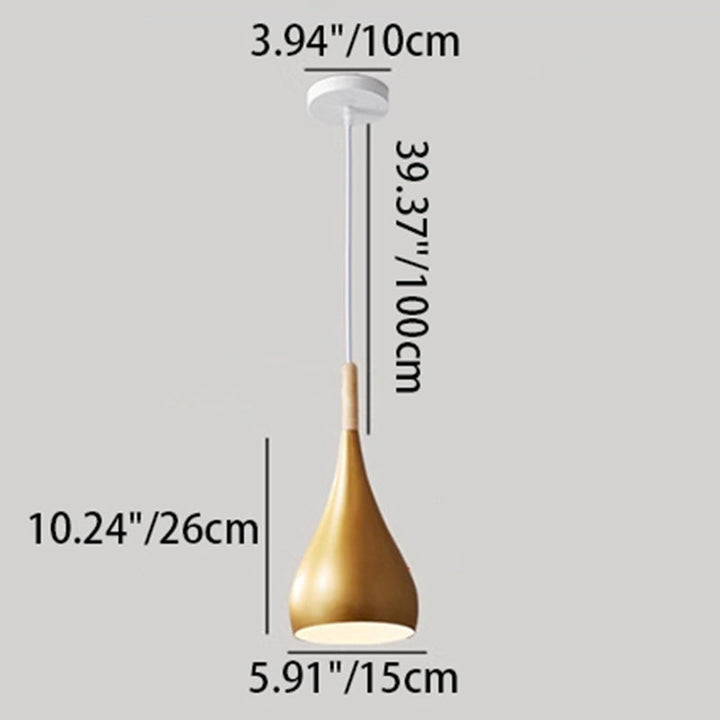 Lisslune | Nordic Iron Wood Aluminum Pumpkin Water Drop 1-Light Pendant Light for Dining Room