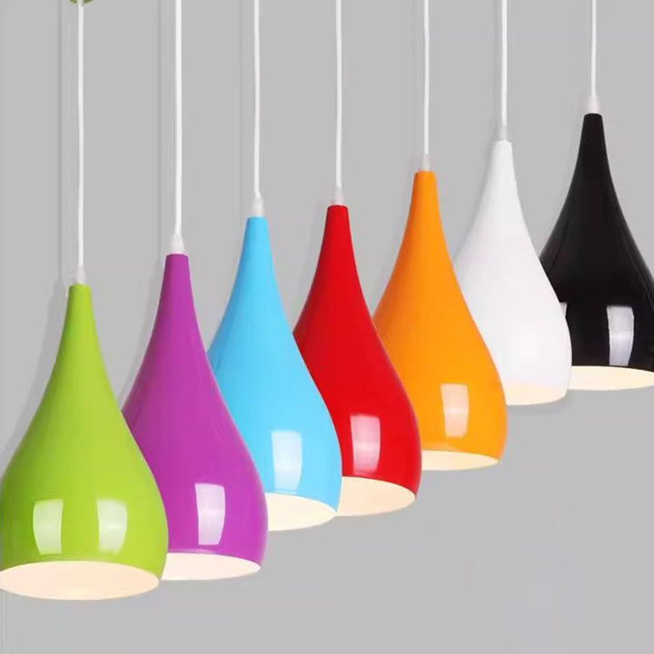 Lisslune | Nordic Iron Wood Aluminum Pumpkin Water Drop 1-Light Pendant Light for Dining Room