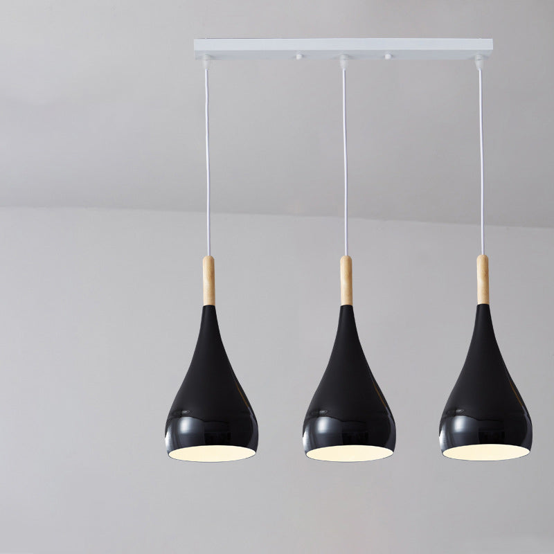 Lisslune | Nordic Iron Wood Aluminum Pumpkin Water Drop 1-Light Pendant Light for Dining Room