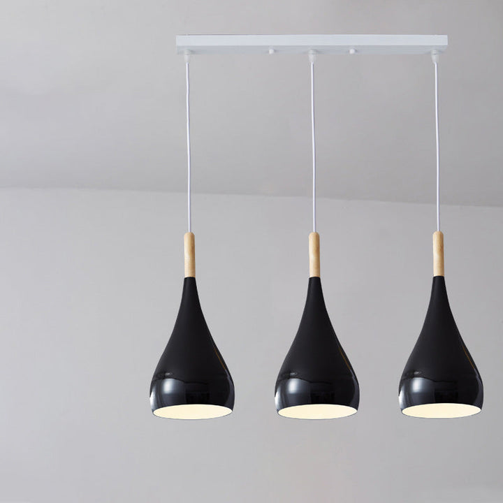Lisslune | Nordic Iron Wood Aluminum Pumpkin Water Drop 1-Light Pendant Light for Dining Room