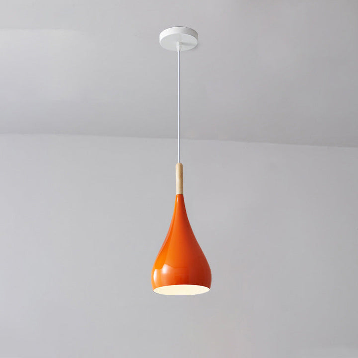 Lisslune | Nordic Iron Wood Aluminum Pumpkin Water Drop 1-Light Pendant Light for Dining Room