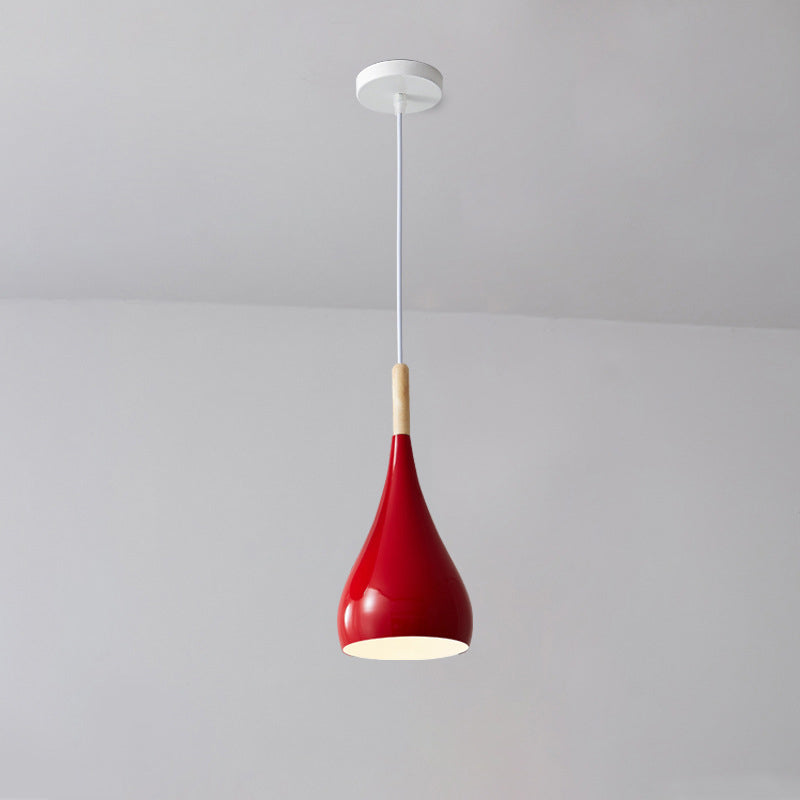 Lisslune | Nordic Iron Wood Aluminum Pumpkin Water Drop 1-Light Pendant Light for Dining Room