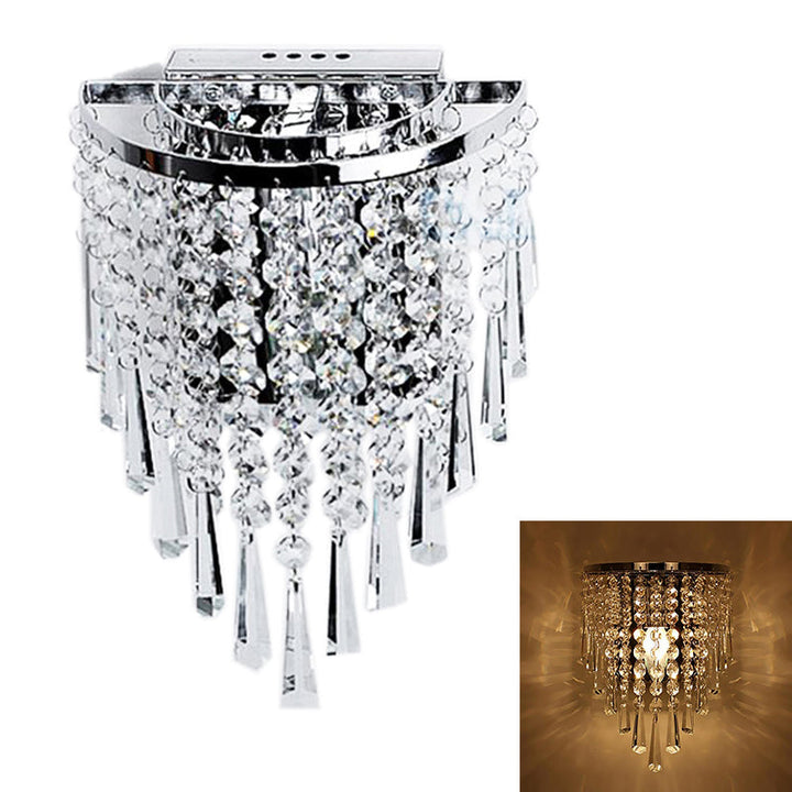 Lisslune | Modern Chrome Crystal Drop Wall Lamps