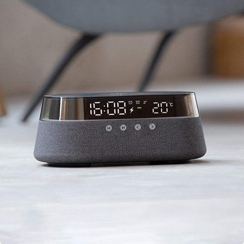 Lisslune | Night Light Wireless Charging Alarm Clock Retro Bluetooth Speaker