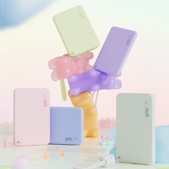 Lisslune | Ultra-Thin Colorful Magnetic Charging Power Bank With Built-In Lanyard