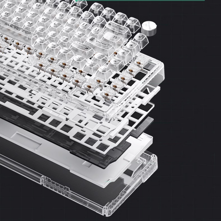 Lisslune | Wired Transparent Keycap Casket Mechanical Keyboard