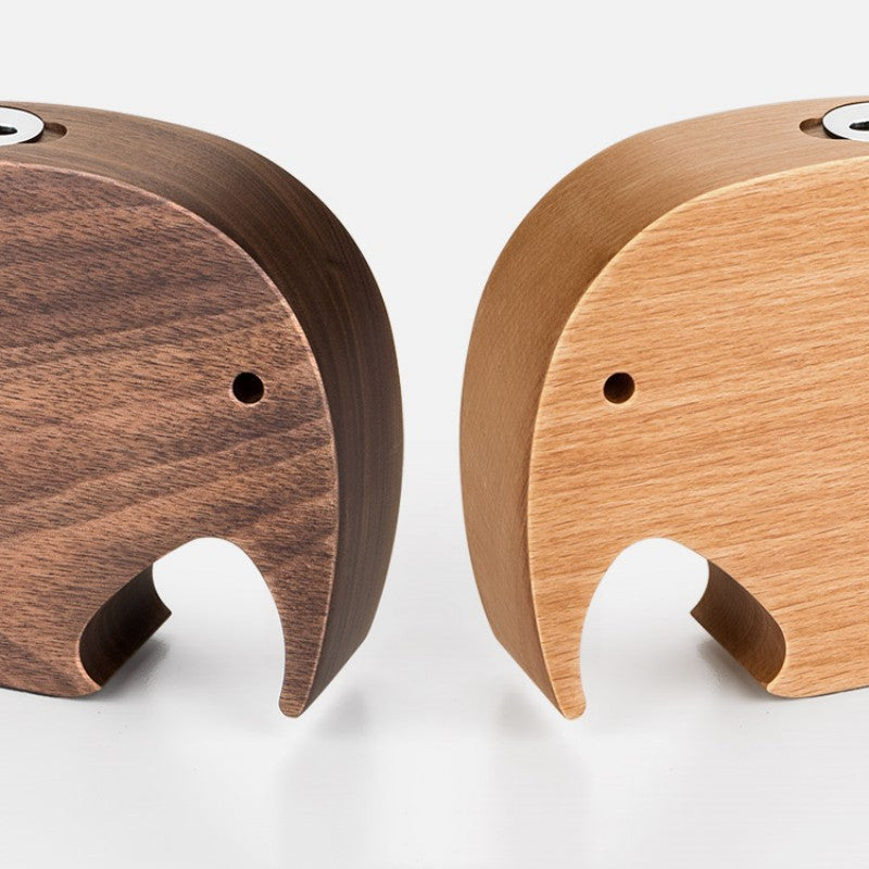 Lisslune | Push-To-Dispense Solid Wood Elephant Toothpick Holder
