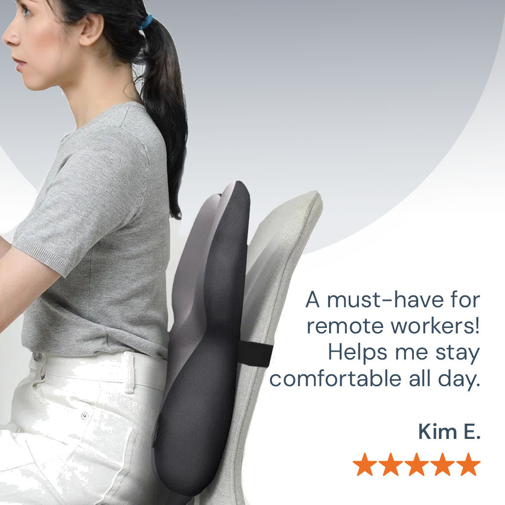 Lisslune | Adjustable Memory Foam Lumbar Support Cushion | Backrest Support for office chair Ergonomic Design for Back Pain Relief at Home, Office & Car
