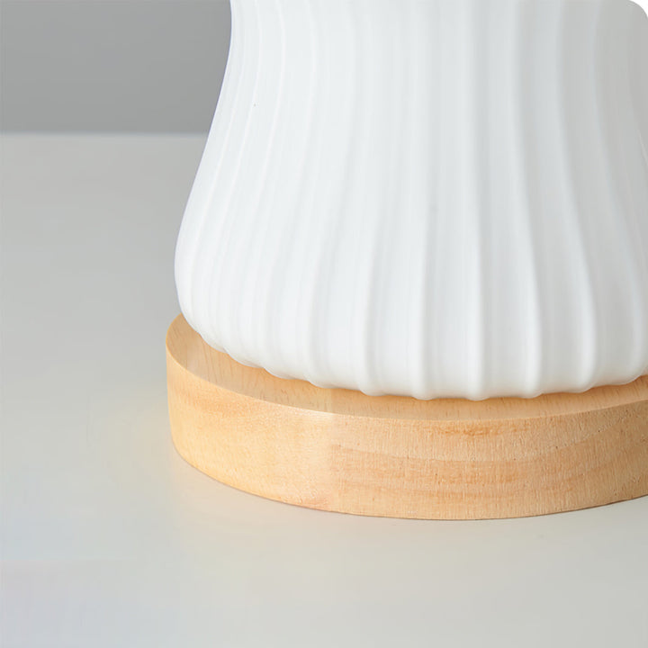 Lisslune | GlowBeam – Folded Glass Table Lamp with Wooden Accent