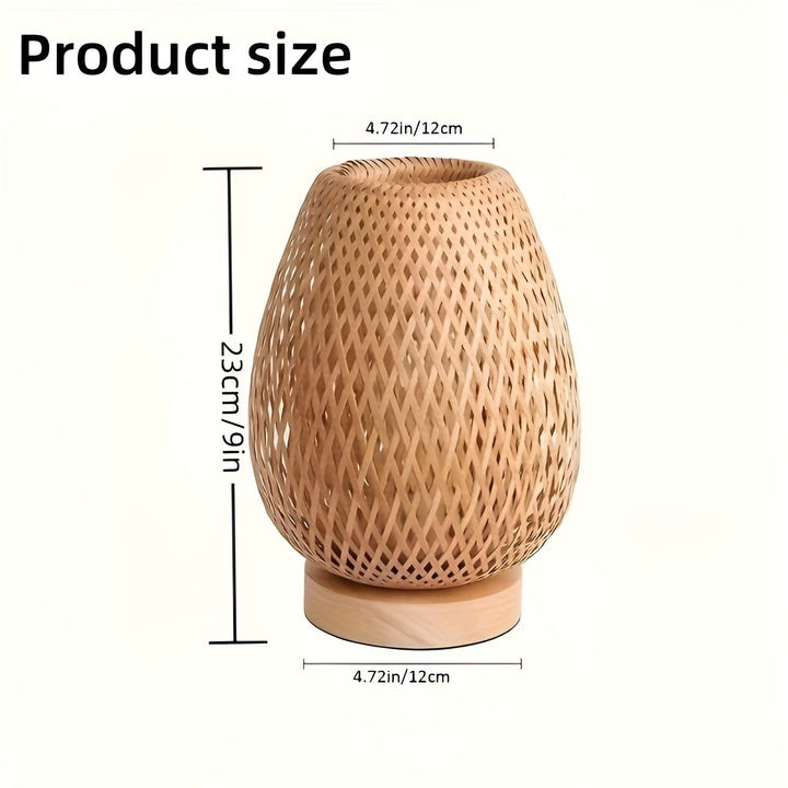 Lisslune | Bamboo Table Lamp with USB Power Supply – Sustainable and Energy-Saving Design