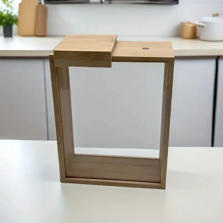 Lisslune | Sliding Bamboo Wood Pasta Grain Storage Container
