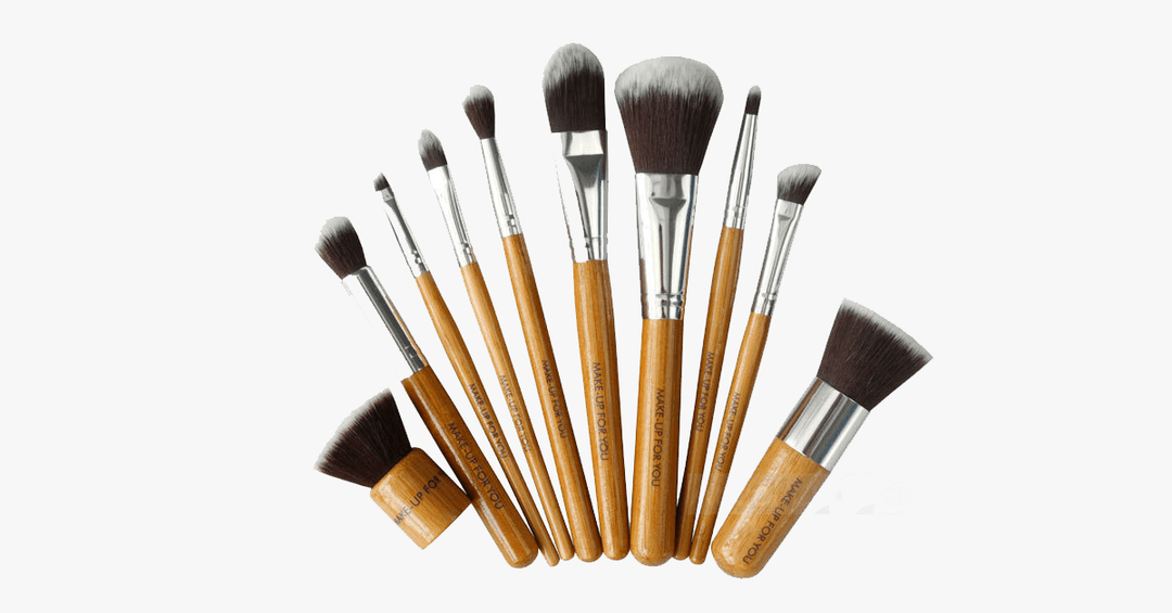 Lisslune | Eco-friendly bamboo hairbrush set with free case – A set of 10 make-up brushes for perfect blending