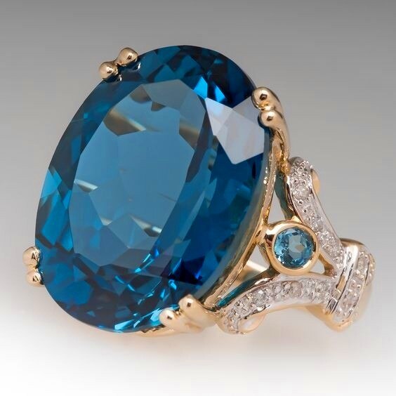 Lisslune | Fashion Luxury Colorful Cubic Zirconia Ring Oval Stone Finger Ring For Women
