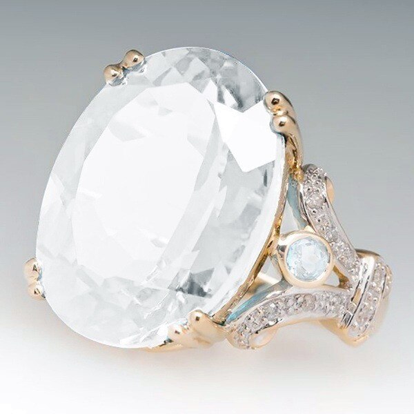 Lisslune | Fashion Luxury Colorful Cubic Zirconia Ring Oval Stone Finger Ring For Women