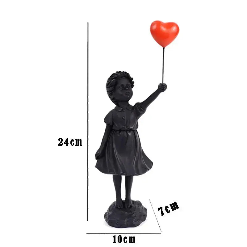 Lisslune | Banksy flying Balloon Girl Statue