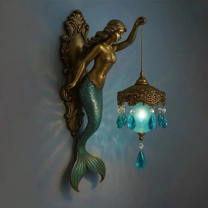Lisslune | Elegant Baroque Mermaid Wall Lamp – Artistic Maritime Wall Lighting for Atmospheric Spaces