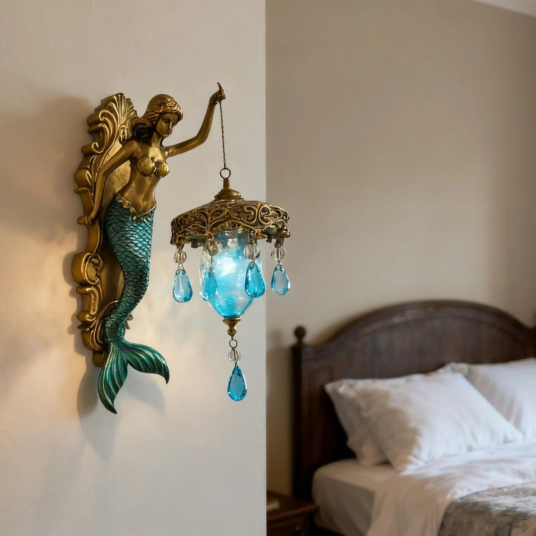Lisslune | Elegant Baroque Mermaid Wall Lamp – Artistic Maritime Wall Lighting for Atmospheric Spaces