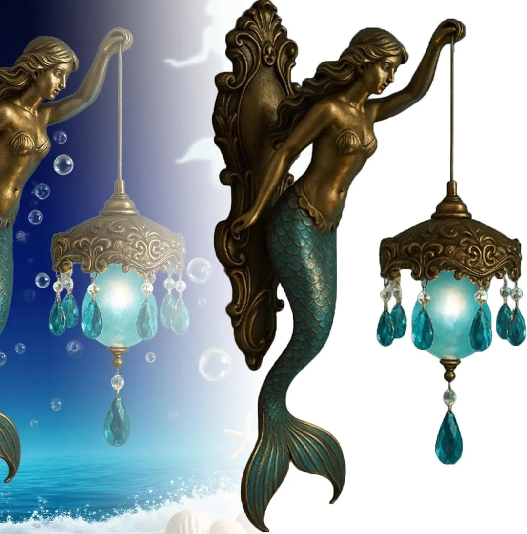 Lisslune | Elegant Baroque Mermaid Wall Lamp – Artistic Maritime Wall Lighting for Atmospheric Spaces