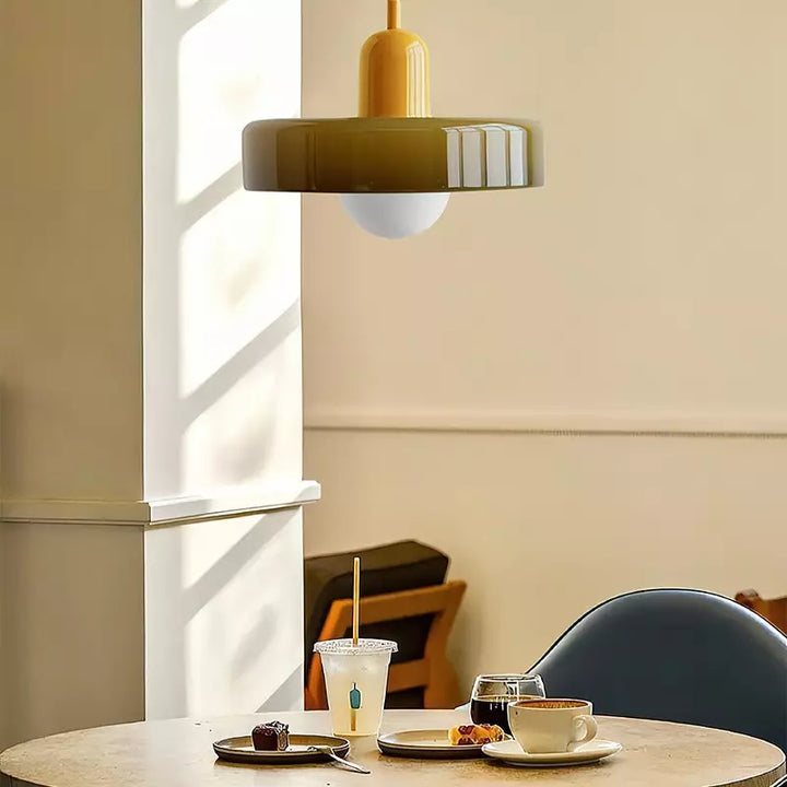 Lisslune | Scandi Bauhaus Pendant Light – Stylish Orange Ceiling Lamp for Contemporary Spaces