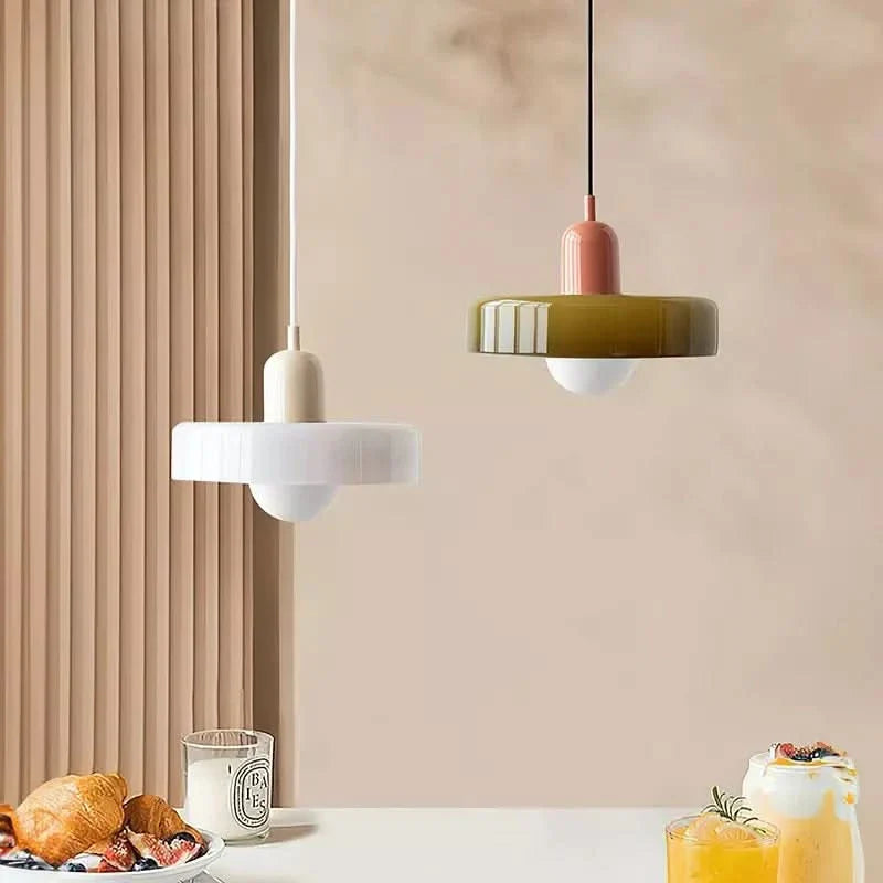Lisslune | Bauhaus Colored Glass Pendant Light